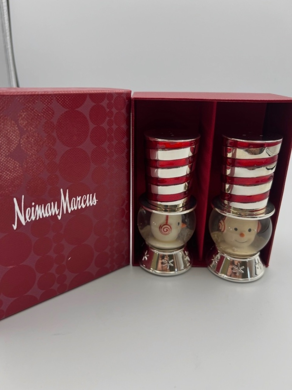 NEIMAN MARCUS HOLIDAY SALT AND PEPPER SHAKERS